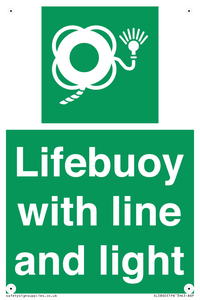 Lifebuoy with line and light